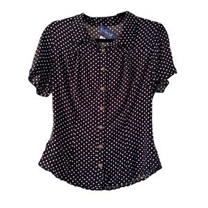 Collectif Vintage London Blouse - Polkadot UK size 12, Medium, US size 8